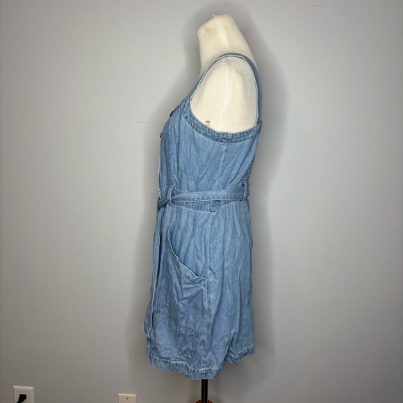 Rails- Blue Denim Dress with Belt - Picture 6 of 7